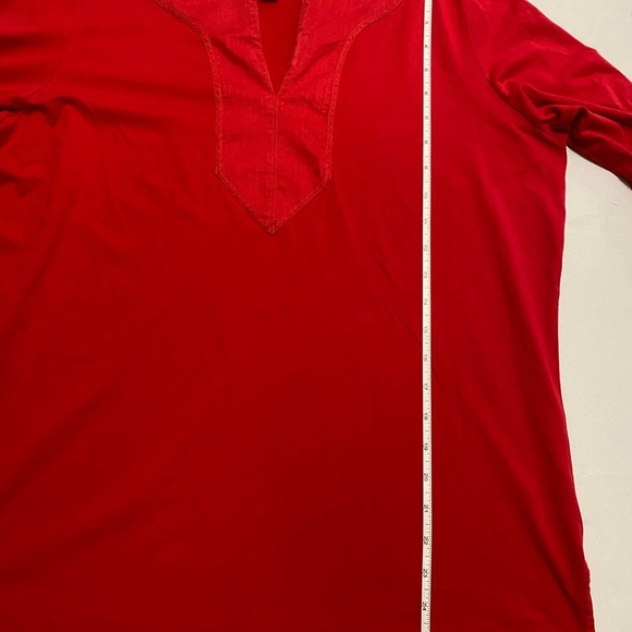 Lauren Ralph Lauren Top Women 1X Red Pullover Blouse Casual Preppy Breathable - Picture 6 of 10